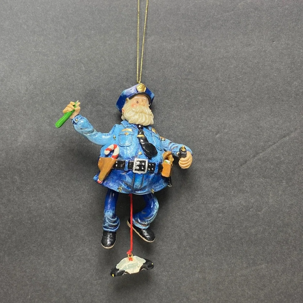 Police Officer Cop‎ Christmas Ornament Police Car Hanging Figurine